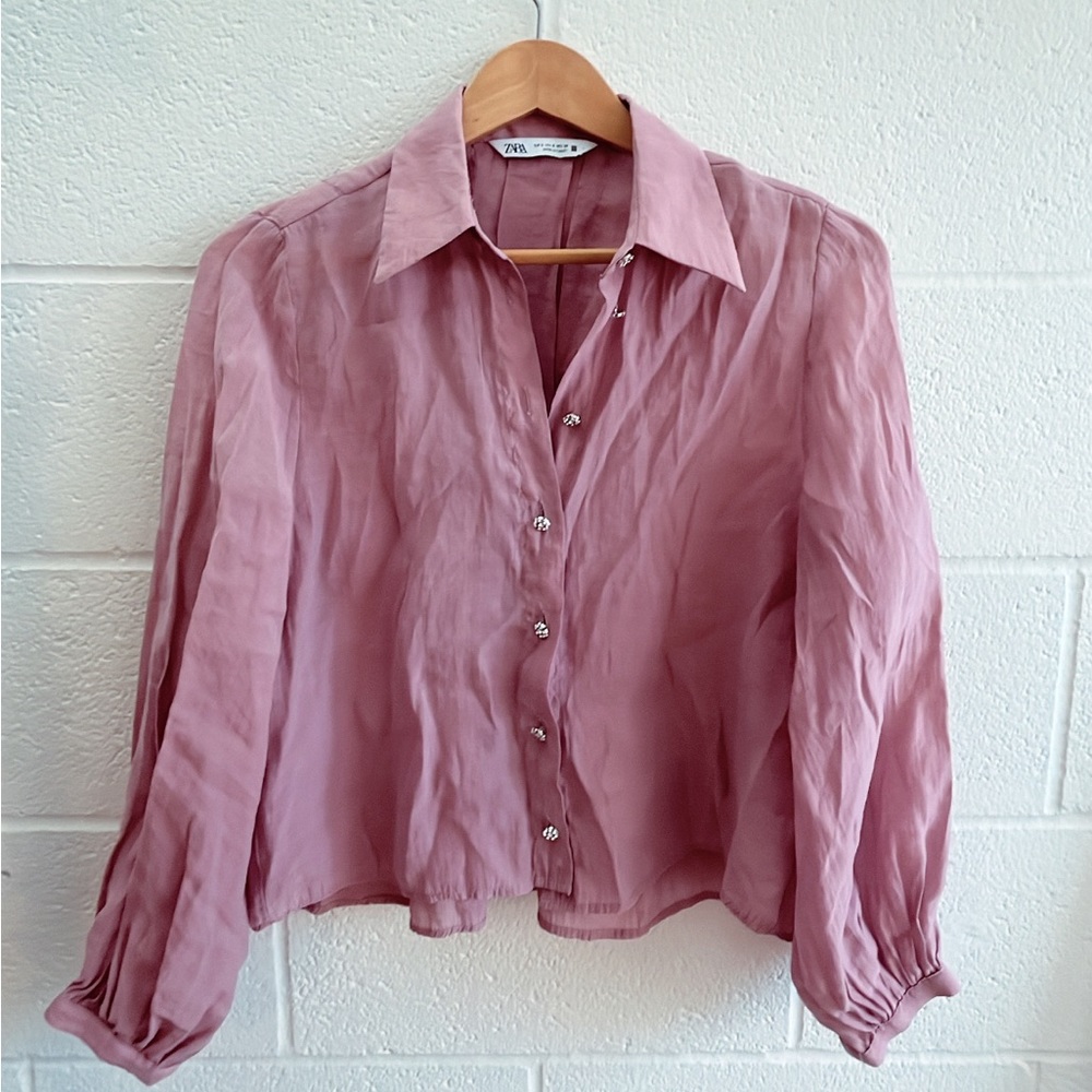 Pink Zara Collared Blouse
